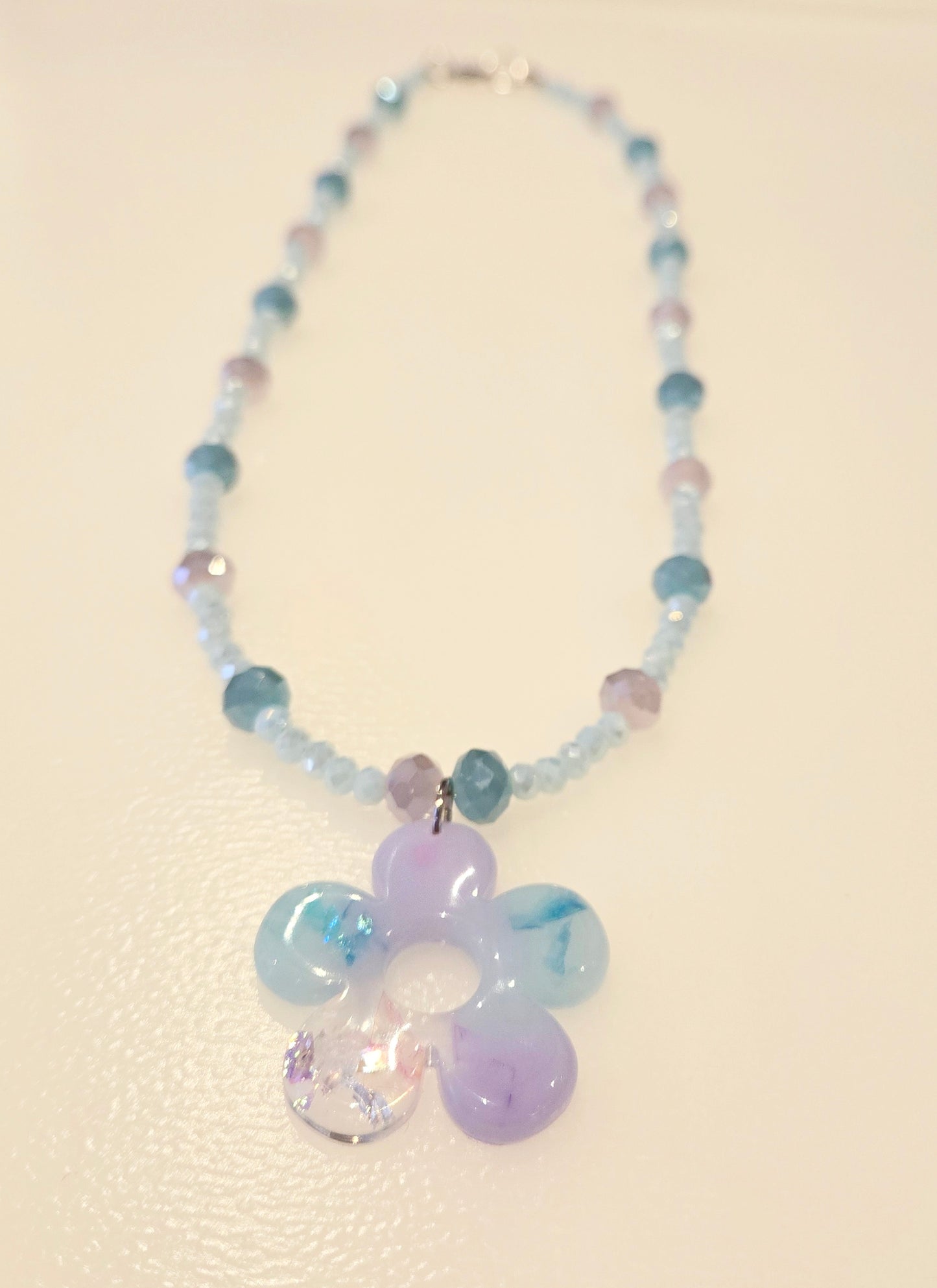Candy Crystal Resin Flower Necklace