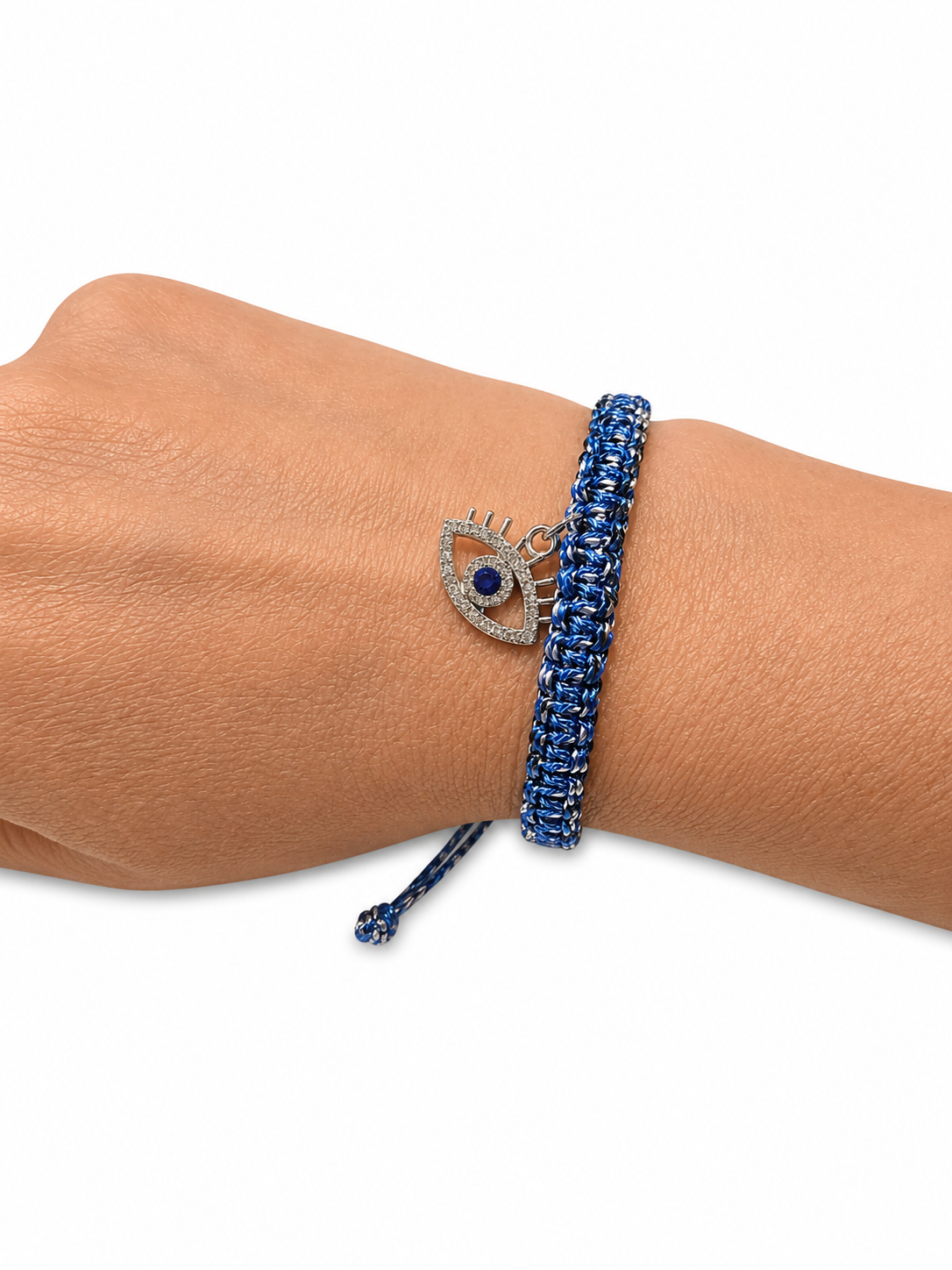 Blue Multi Paracord Adjustable Charm Bracelet
