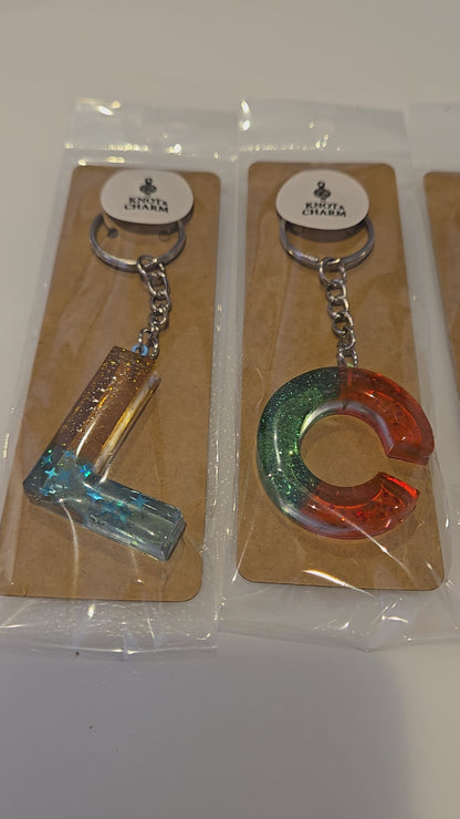 Resin Letter Keychain Clear Out!