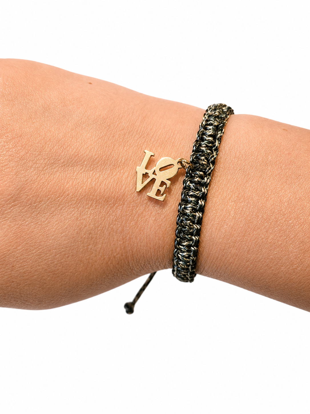 Camo Paracord Adjustable Charm Bracelet