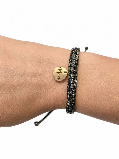 Camo Paracord Adjustable Charm Bracelet