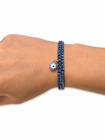 Blue Multi Paracord Adjustable Charm Bracelet