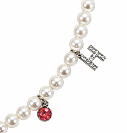 Custom Faux Pearl Charm Necklace Girls