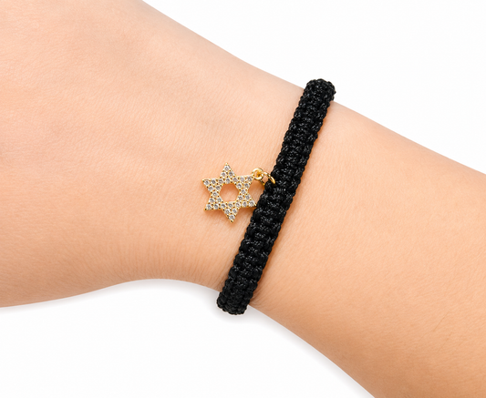 CHW Adjustable Cord Bracelet with Star of David Charm