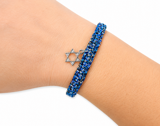 CHW Adjustable Cord Bracelet with Star of David Charm