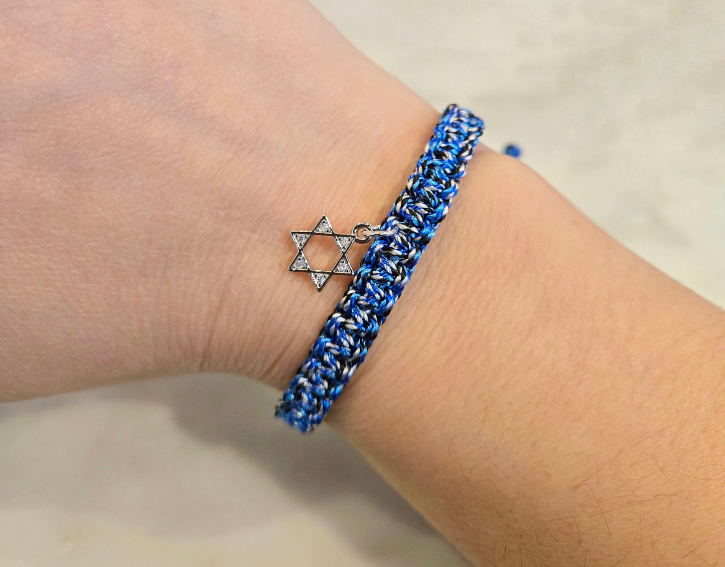 CHW Adjustable Cord Bracelet with Star of David Charm