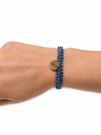 Blue Multi Paracord Adjustable Charm Bracelet