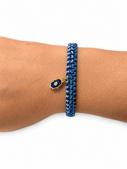Blue Multi Paracord Adjustable Charm Bracelet