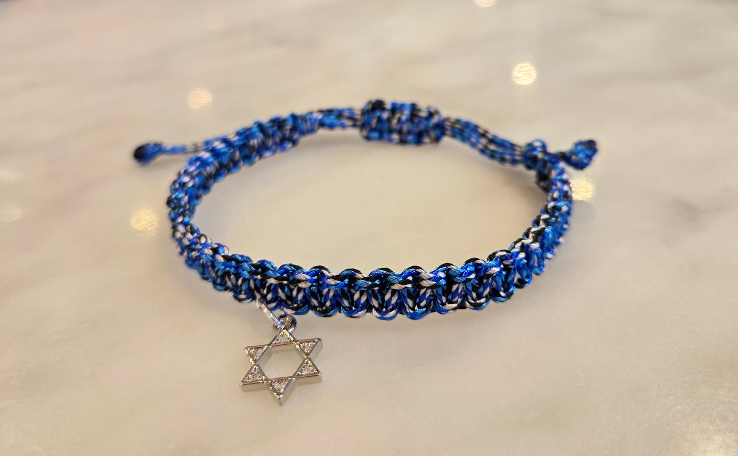 CHW Adjustable Cord Bracelet with Star of David Charm