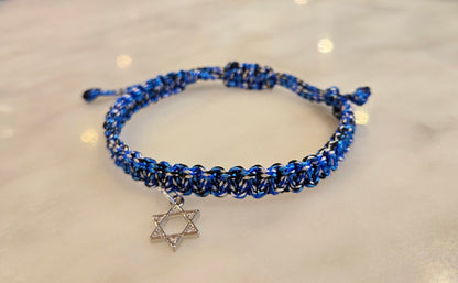 CHW Adjustable Cord Bracelet with Star of David Charm