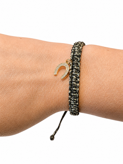 Camo Paracord Adjustable Charm Bracelet