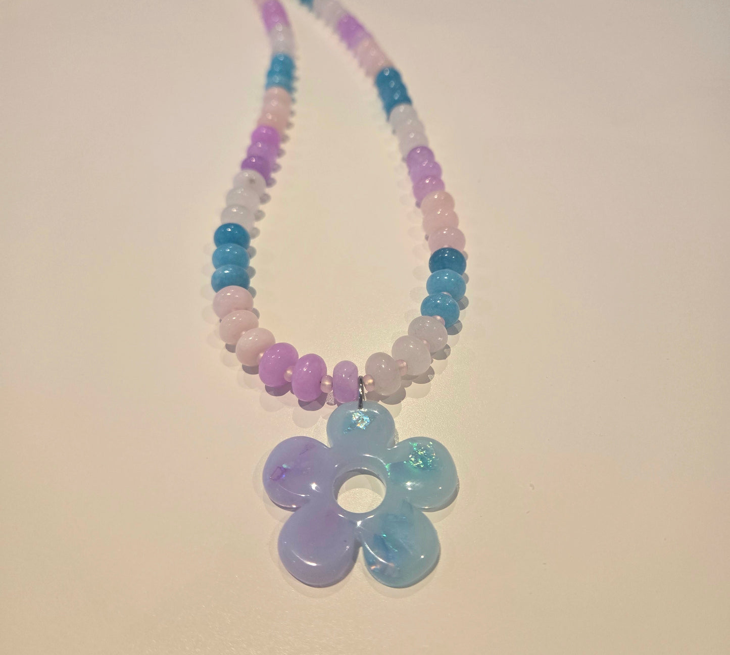 Candy Jade Mermaid Necklace with Resin Flower Charm or Gummy Bear