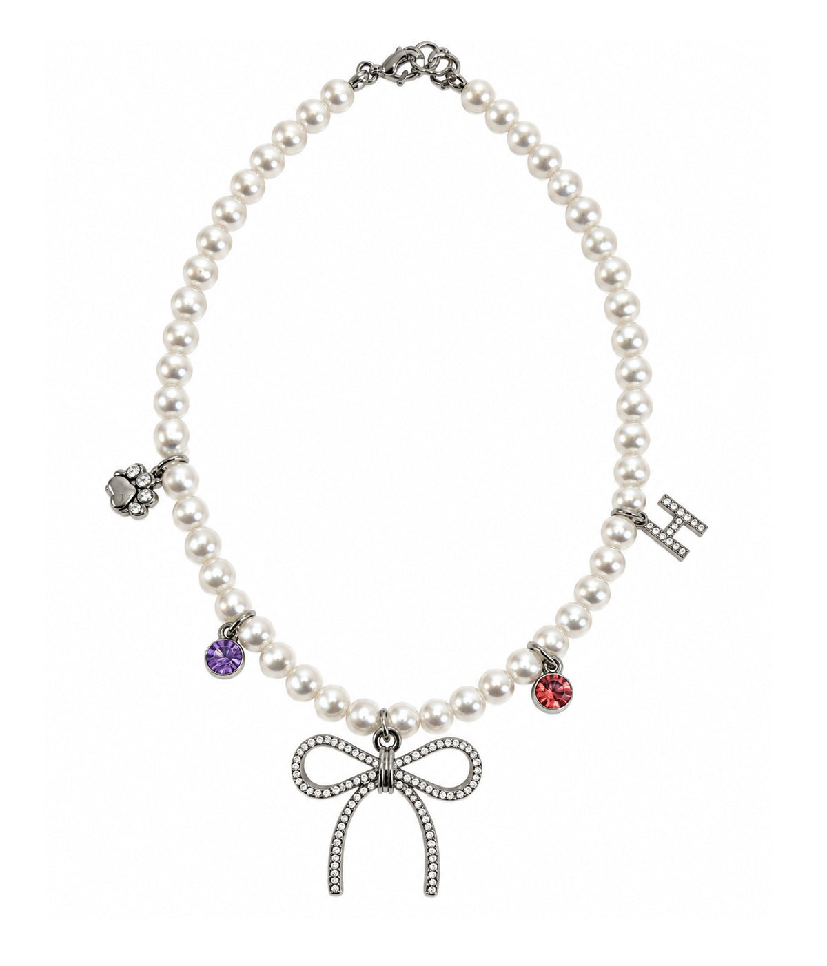 Custom Faux Pearl Charm Necklace Girls